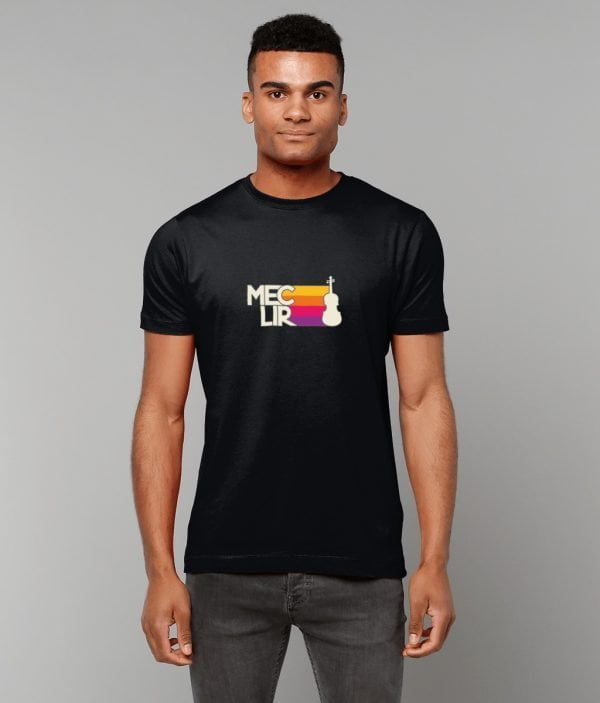 Black Fiddle Design T-Shirt Male